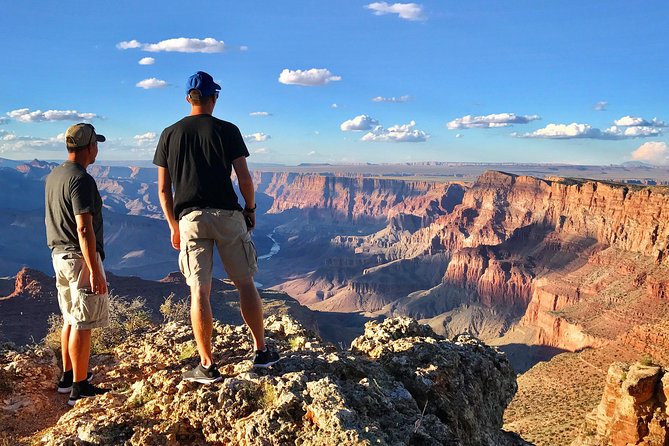 4-Hour Biblical Creation + Sunset Tour • Grand Canyon National Park South Rim - Navajo Point: water models, long-distance views, and a watchtower detail