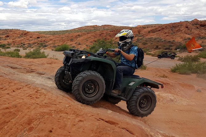 ATV Tour and Dune Buggy Chase Dakar Combo Adventure from Las Vegas - Valley of Fire State Park ATV Riding: Red Sand, Rock Formations, and Real Desert Cues