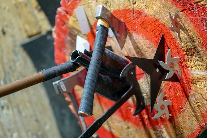 Axe Throwing Las Vegas Fremont Street - More Than Axes With VIP: Spears, Ninja Stars, Shovels, and Cards