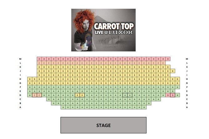 Carrot Top at the Luxor Hotel and Casino - What’s happening on stage: lasers, flames, and prop inventions