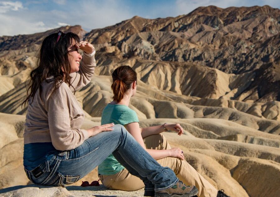 From Las Vegas: Death Valley Trekker Tour - Badwater Basin: standing 282 feet below sea level