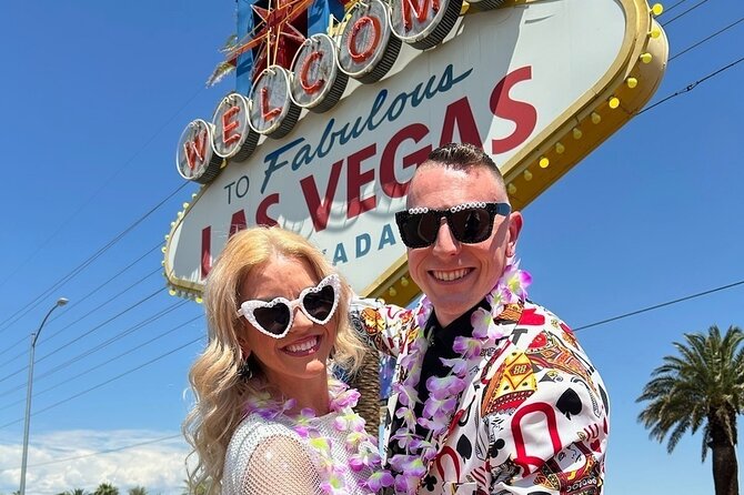 Get Married at the Fabulous Las Vegas Sign + Photos - Photos at the Welcome Sign: How the Officiant Works With Your Cellphone