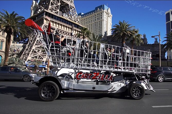 Giant Shopping Cart Limo Ride in Las Vegas - The hour-long Strip route: what each stop is for