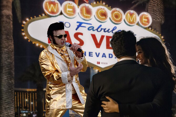 Gold Elvis Wedding or Vow Renewal at Las Vegas Sign - Weather and timing: the real-world Vegas reality check