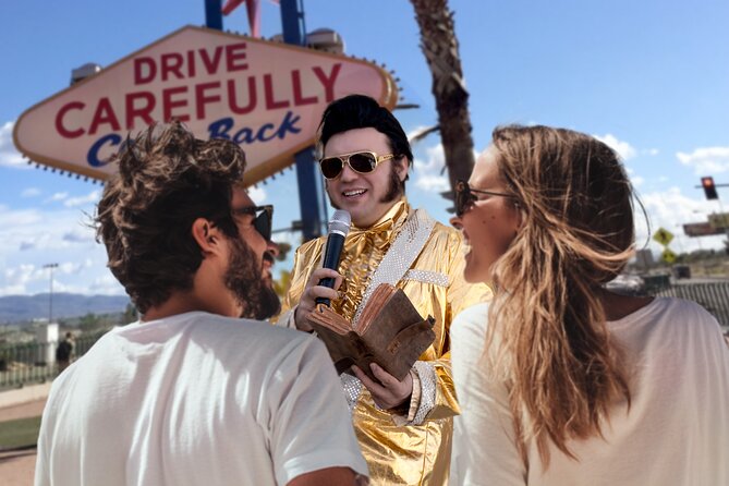 Gold Elvis Wedding or Vow Renewal at Las Vegas Sign - Price and value: is $98 a good deal for an Elvis ceremony?