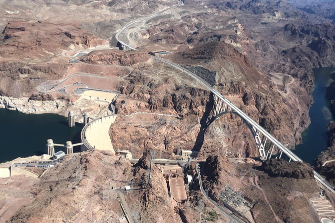 Grand Canyon Helicopter Flight with Sunset Valley of Fire Landing - The outbound flight: Hoover Dam, Lake Mead, and Fortification Hill