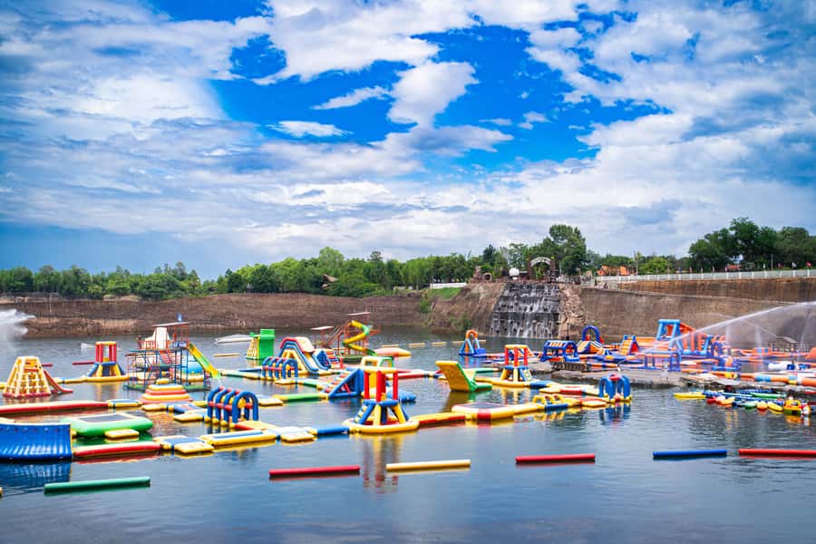 Grand Canyon Water Park Ticket - Start on the lagoon and aquapark: floats, trampolines, and low-pressure fun