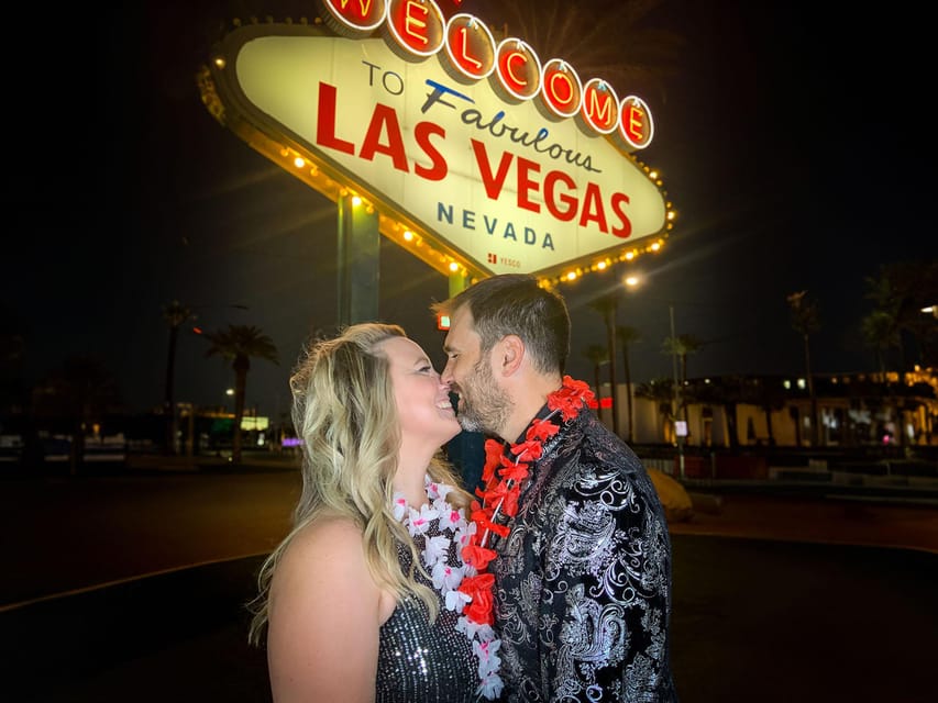 Las Vegas: Elvis Wedding with Las Vegas Sign Photos Included - Elvis at the Ceremony: More Than a Theme