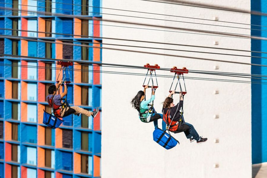 Las Vegas: FLY LINQ Zipline Ticket - Elevator up: where the nerves turn into the fun part