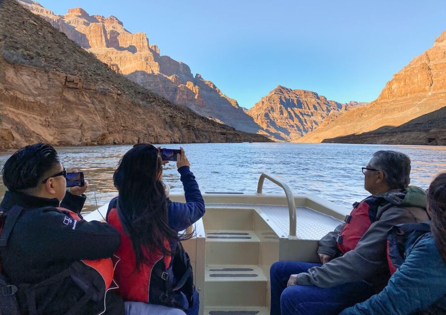 Las Vegas: Grand Canyon Helicopter Ride, Boat Tour & Skywalk - The pontoon boat cruise: short, refreshing, and easy on your body