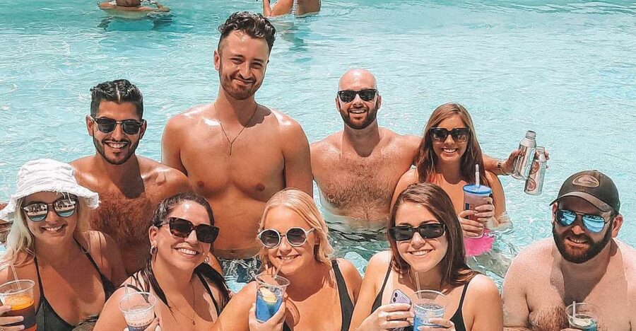 Las Vegas: Pool Crawl with Free Drinks on the Party Bus - The final Las Vegas Strip stop: guided fun plus swimming time (about 2.5 hours)