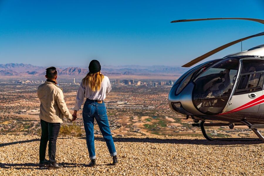 Las Vegas: Red Rock Canyon Helicopter Landing Tour - The private vista and champagne at about 2,900 feet