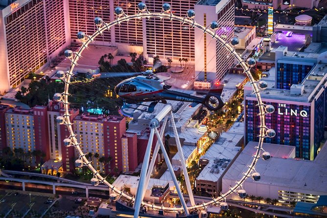 Las Vegas Strip Helicopter Night Flight - What you actually see: Stratosphere, Bellagio fountains, and the Sphere