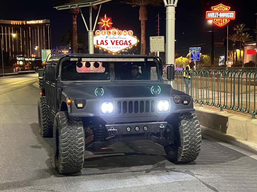 Las Vegas Strip Sightseeing Tour in a Military Hummer - The Welcome to Fabulous Las Vegas sign photo stop