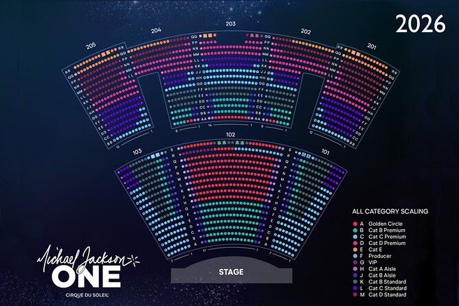 Michael Jackson ONE by Cirque du Soleil® at Mandalay Bay Resort and Casino - Showtimes and seating: how to match the plan to your night