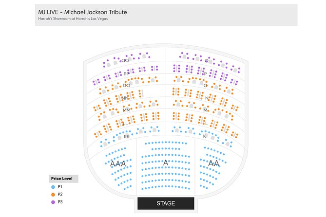 MJ Live at Harrahs Hotel and Casino in Las Vegas - Picking Seats: Six Options and Two Showtimes