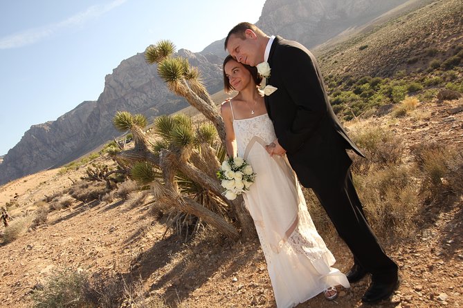 Red Rock Canyon Wedding by Private Limousine - Flowers, champagne, and the toast moment