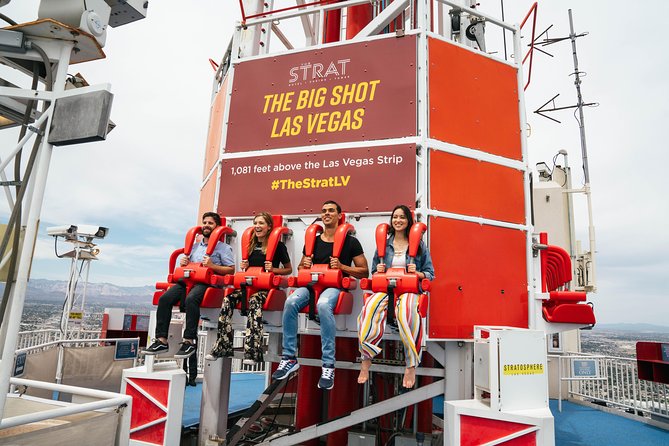 The STRAT Tower Unlimited Ride Pass Ticket - Big Shot: the straight-up G-force moment
